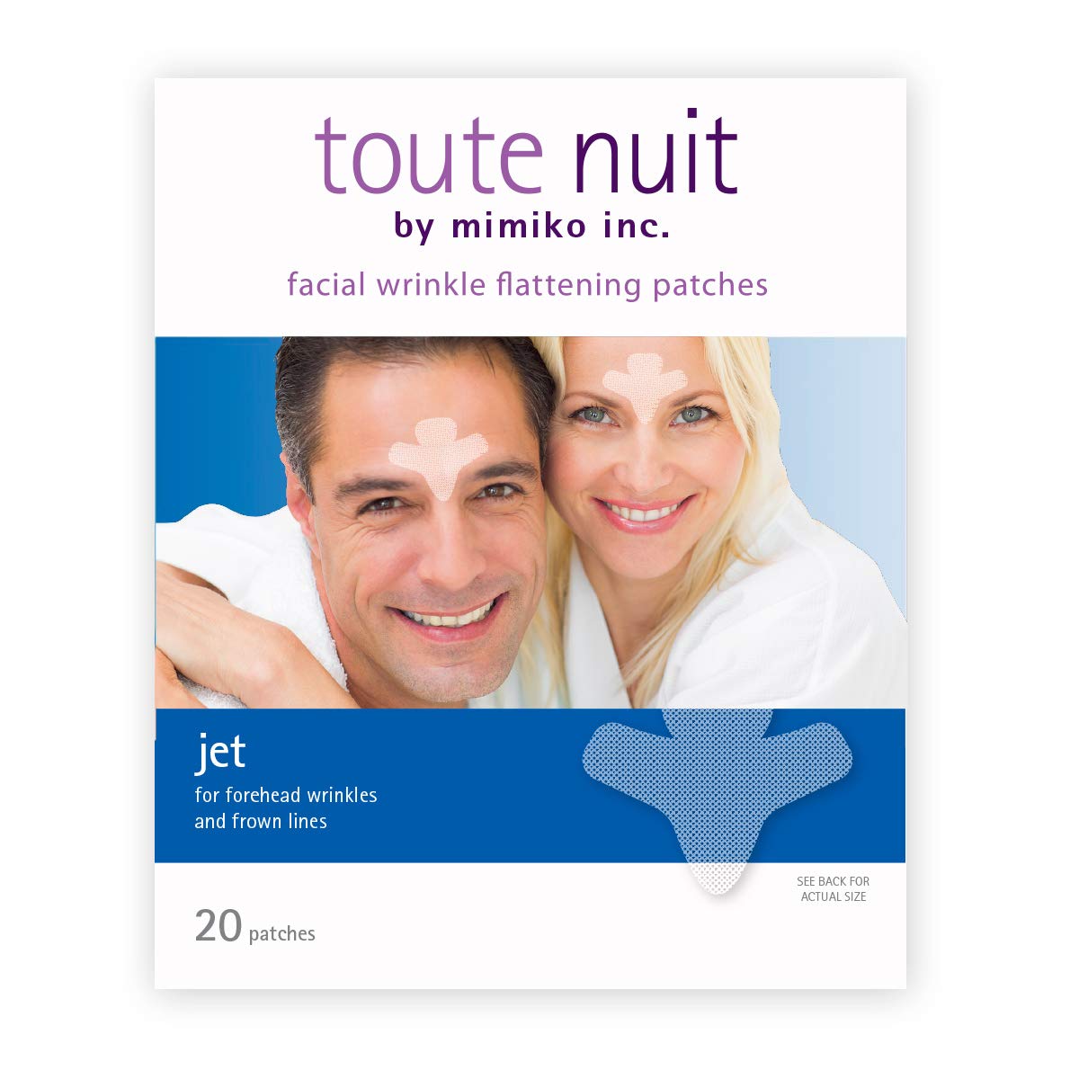 Toute Nuit - Facial Wrinkle Patches - JET for Men- Anti Wrinkle Tape - Reduces Forehead Wrinkles, Frown Lines, Anti Wrinkle Patches
