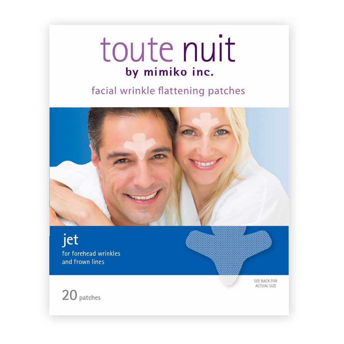 Toute Nuit - Facial Wrinkle Patches - JET for Men- Anti Wrinkle Tape - Reduces Forehead Wrinkles, Frown Lines, Anti Wrinkle Patches
