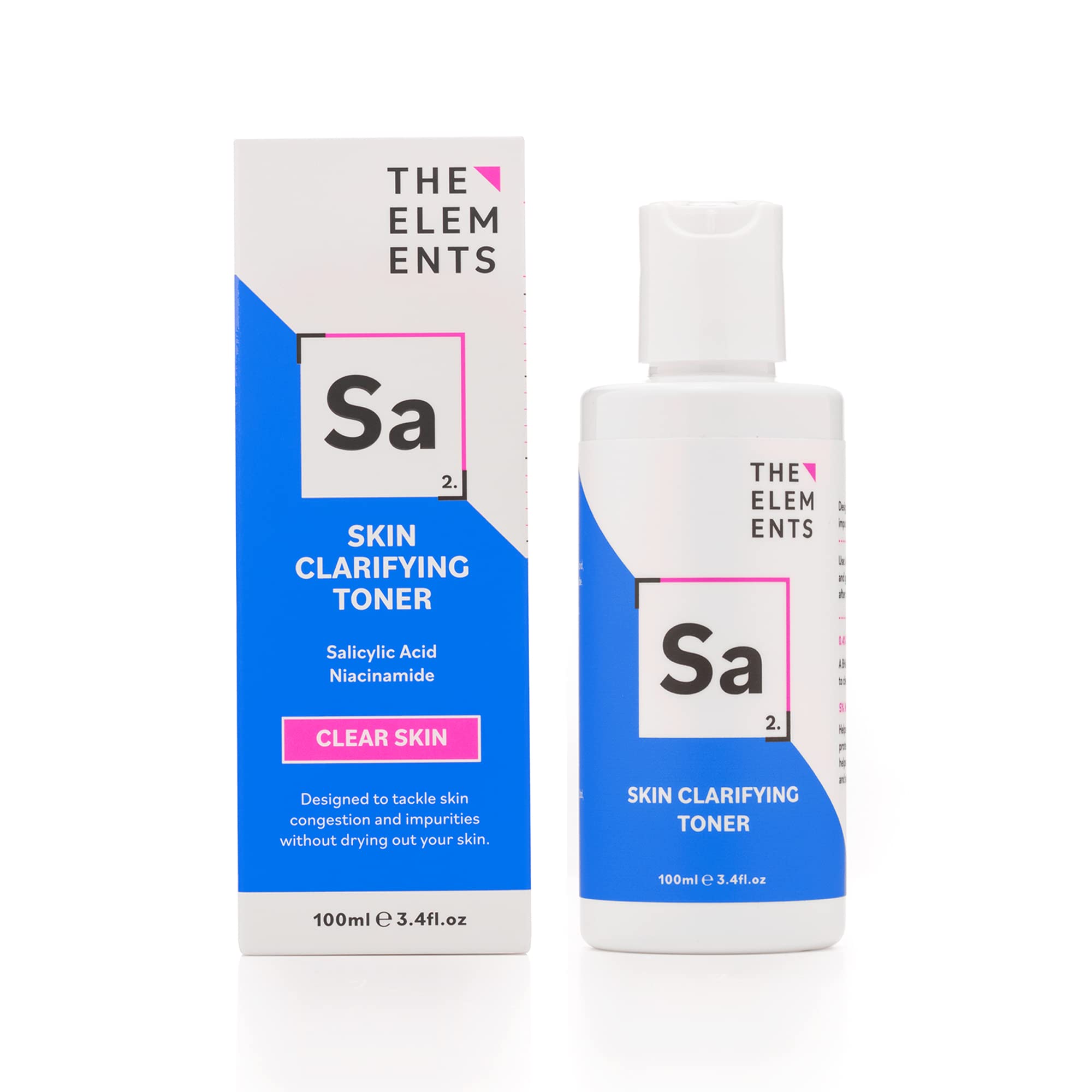The Elements Skin Clarifying Toner, an Ultra-Hydrating Face Toner Formulated with Salicylic Acid and Niacinamide, 100ml