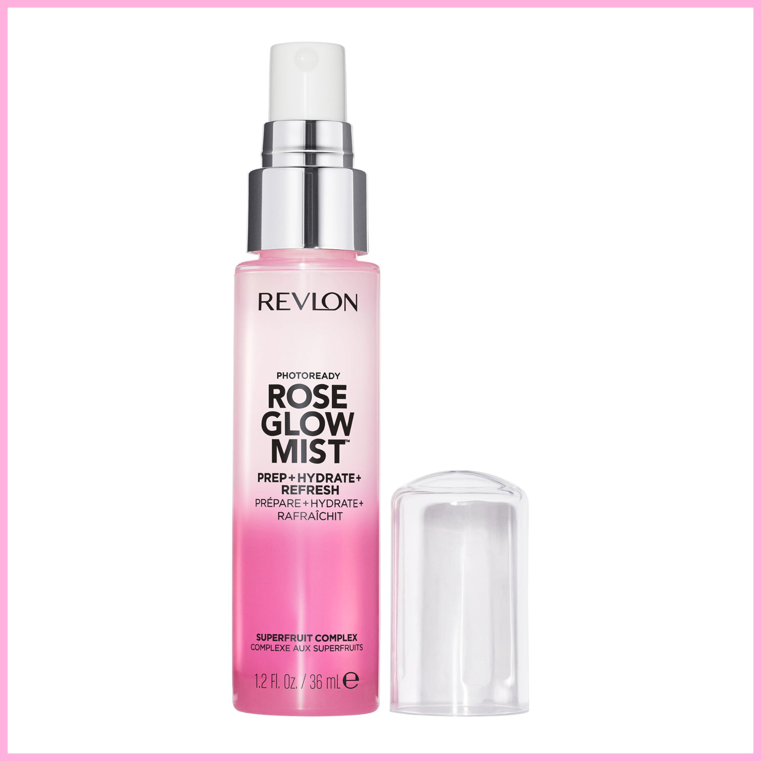 Revlon PhotoReady Rose Glow Mist Face Primer, Prep, Hydrate & Refresh Spray with Sheer Coverage, Infused with Nourishing Oils And Super Fruit Complex, 1.2 fl oz