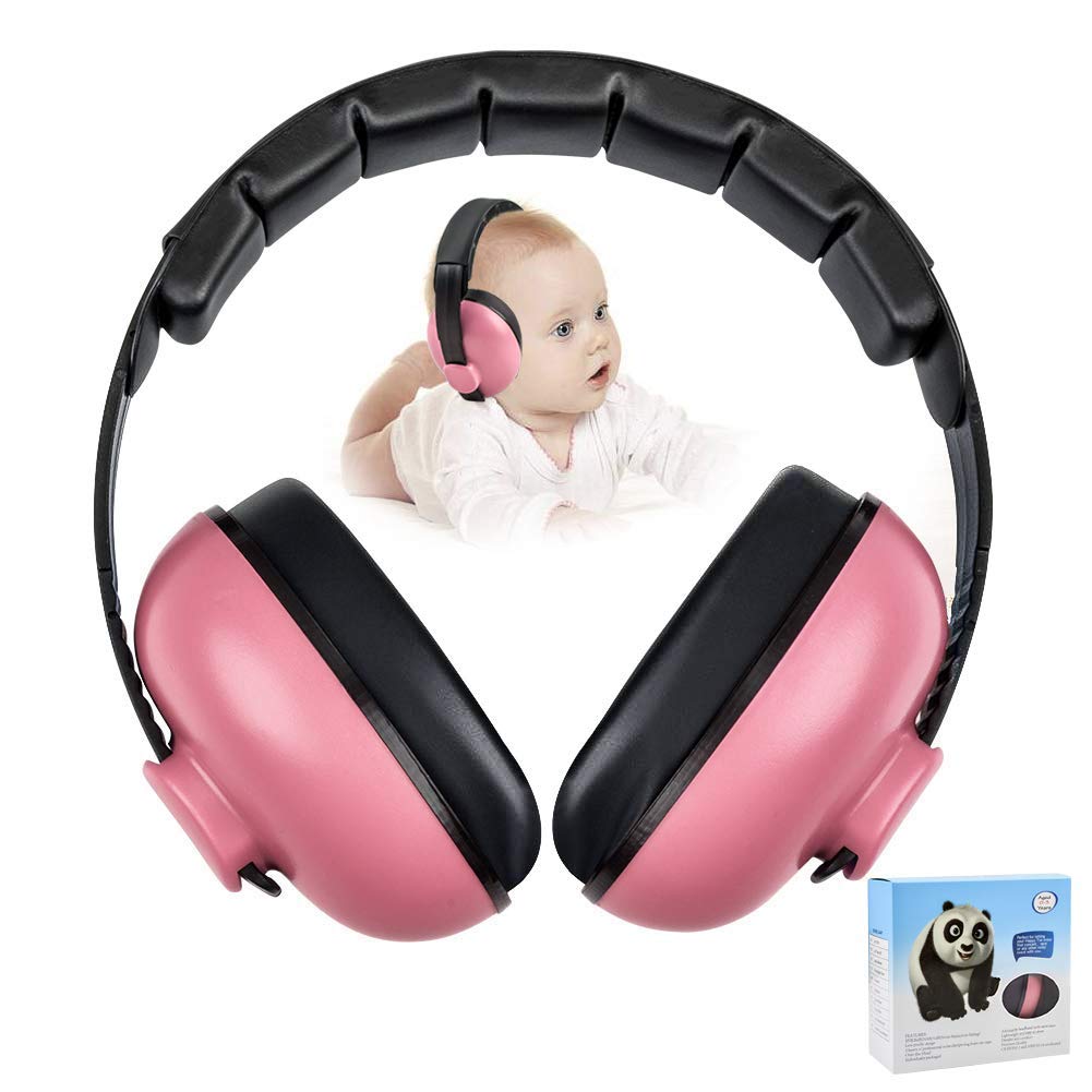 Alitamei Baby Ear Protection Noise Cancelling Headphones for Kids Noise Reduction Hearing Protection Earmuffs for 0-3 Years Babies, Toddlers, Infant (Redrose)