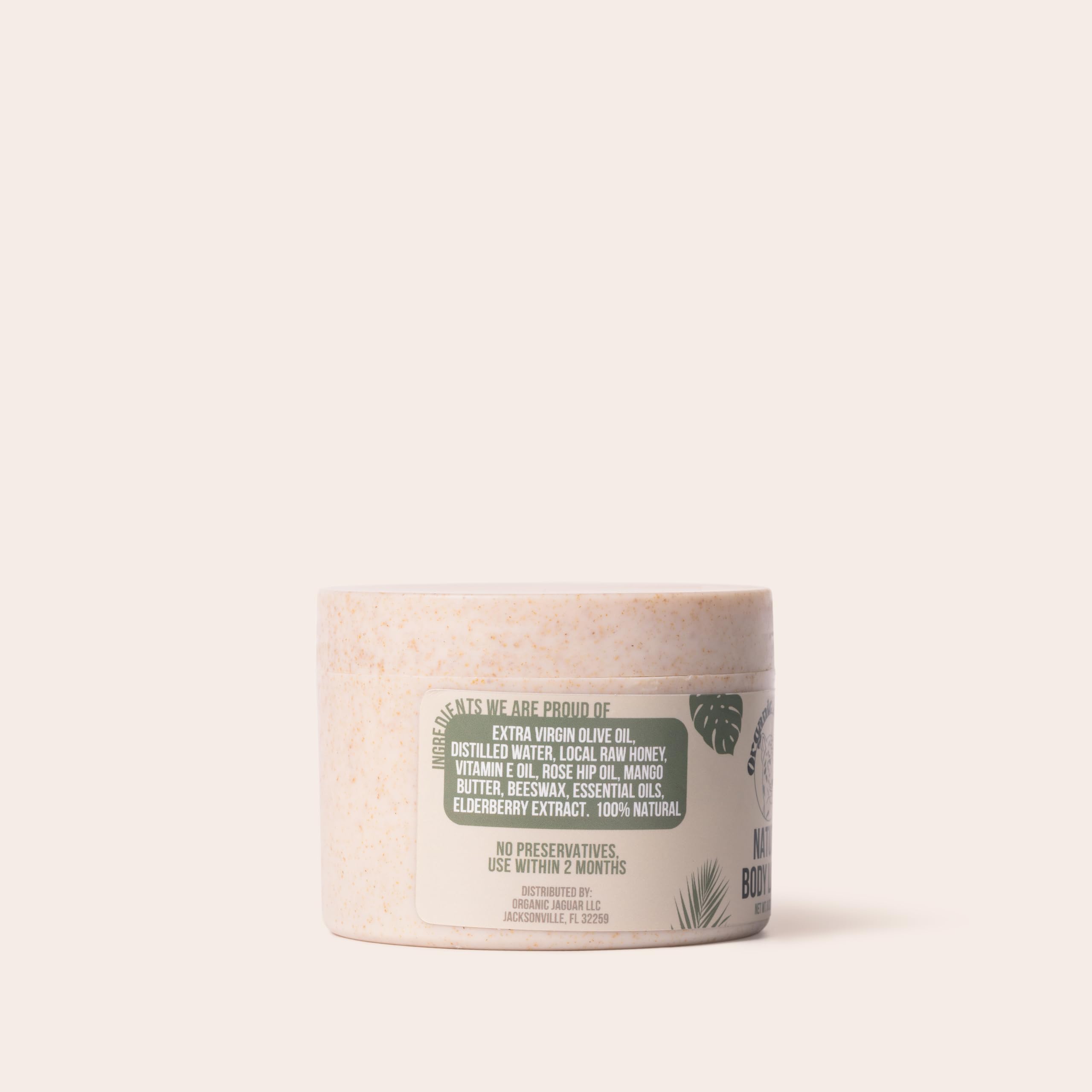 Organic Jaguar Natural Body Lotion, 8 oz, Moisturizer With Essential Oils, Vitamin E Oil, Beeswax, Extra Virgin Olive Oil, Raw Honey, Mango Butter, Sulfate & Paraben Free Body Care, Tropical Scent