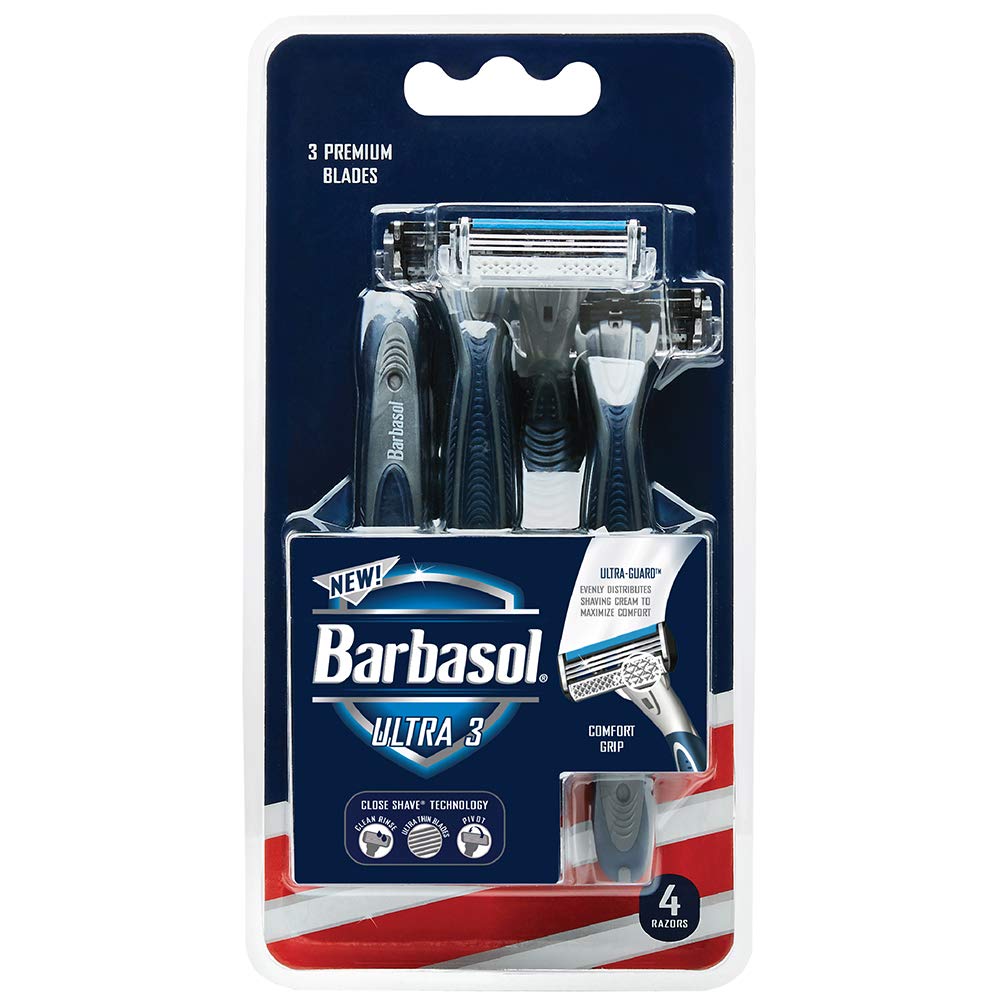 Barbasol Premium Disposable Ultra 3 Razor, 4 Count
