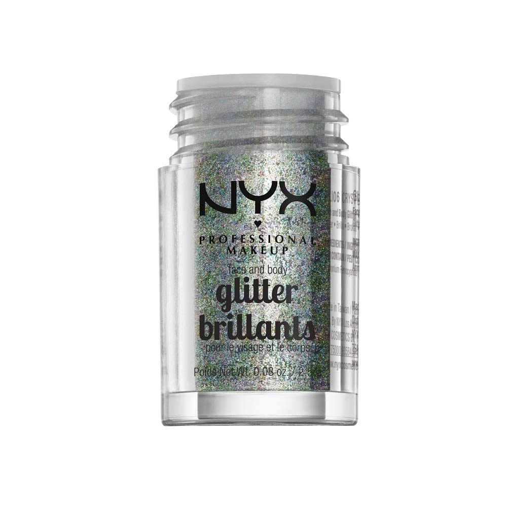 NYX PROFESSIONAL MAKEUP Face & Body Glitter, Crystal, 0.08 Ounce