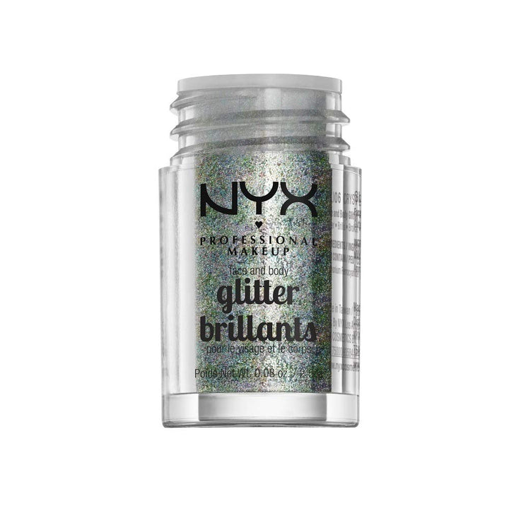 NYX PROFESSIONAL MAKEUP Face & Body Glitter, Crystal, 0.08 Ounce