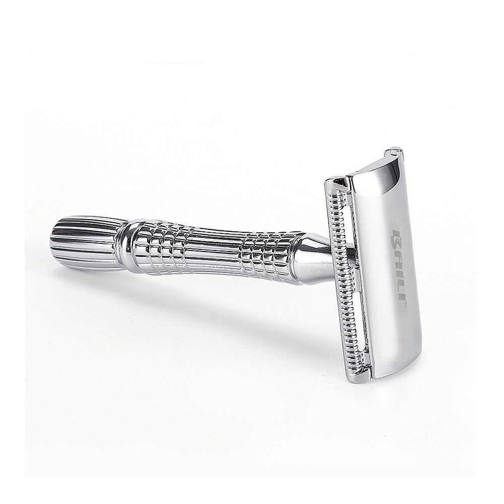 BAILI Classic Barber Double Edge Blade Shaving Safety Razor Shaver Knife Personal Beard Care Silver Color BD176
