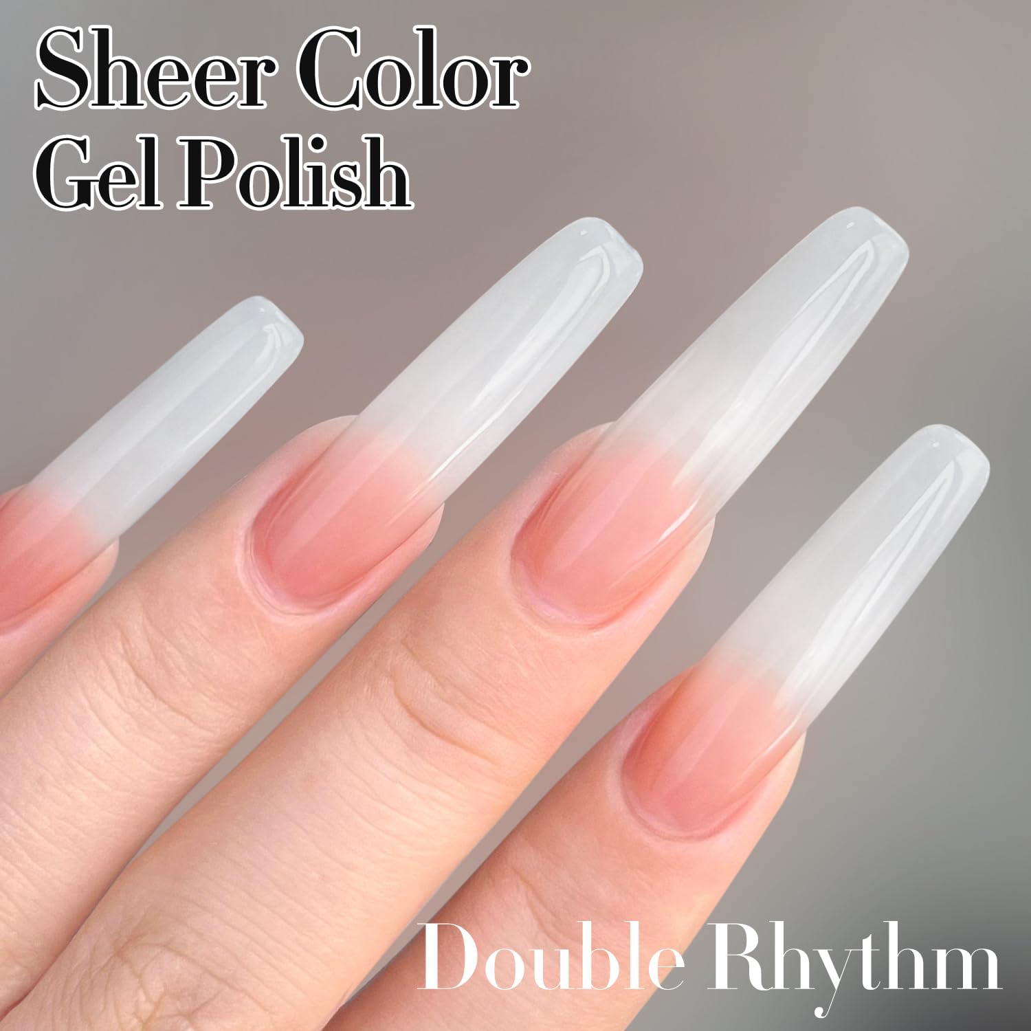 Double Rhythm 15ML Gel Nail Polish Pure Sheer Same Color Same Bottle Soak Off Gel Polish Art Manicure Salon DIY at Home for Women (Milky White-A1075)