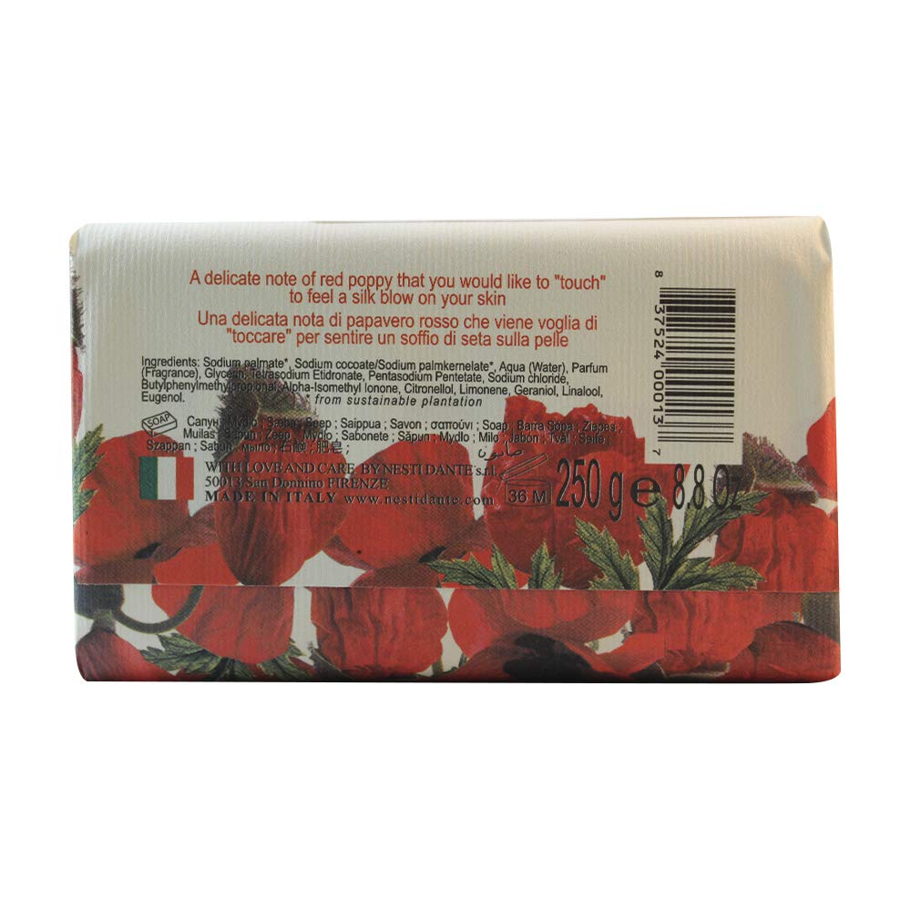 Nesti Dante Dei Colli Fiorentini Triple Milled Vegetal Soap - Poppy 250g/8.8oz