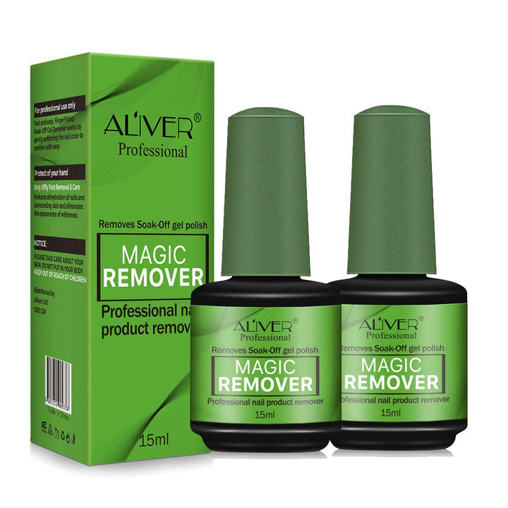 Gel Nail Polish Remover, (2PACK)Gel Remover For Nails In 2-5 Minutes - Quick & Easy, Remove Gel Polish No Need for Foil, Soaking or Wrapping 0.5fl Oz
