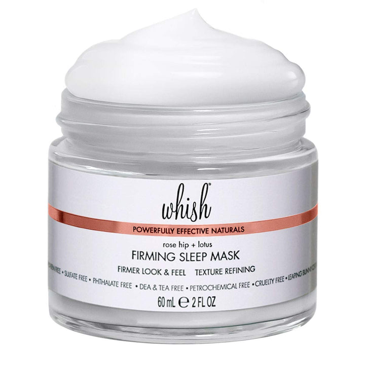 Whish Rose Hip + Lotus Firming Sleep Mask - Natural Moisturizing and Firming Face Mask for Sensitive Skin