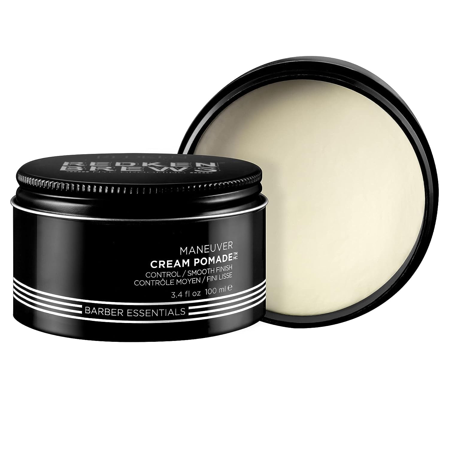 Redken Brews Cream Pomade For Men | Men's Hair Styling Pomade | Medium Hold | Natural, Smooth Finish With Low Shine | For All Men Hair Types | Water-Based Pomade | 3.4 Oz