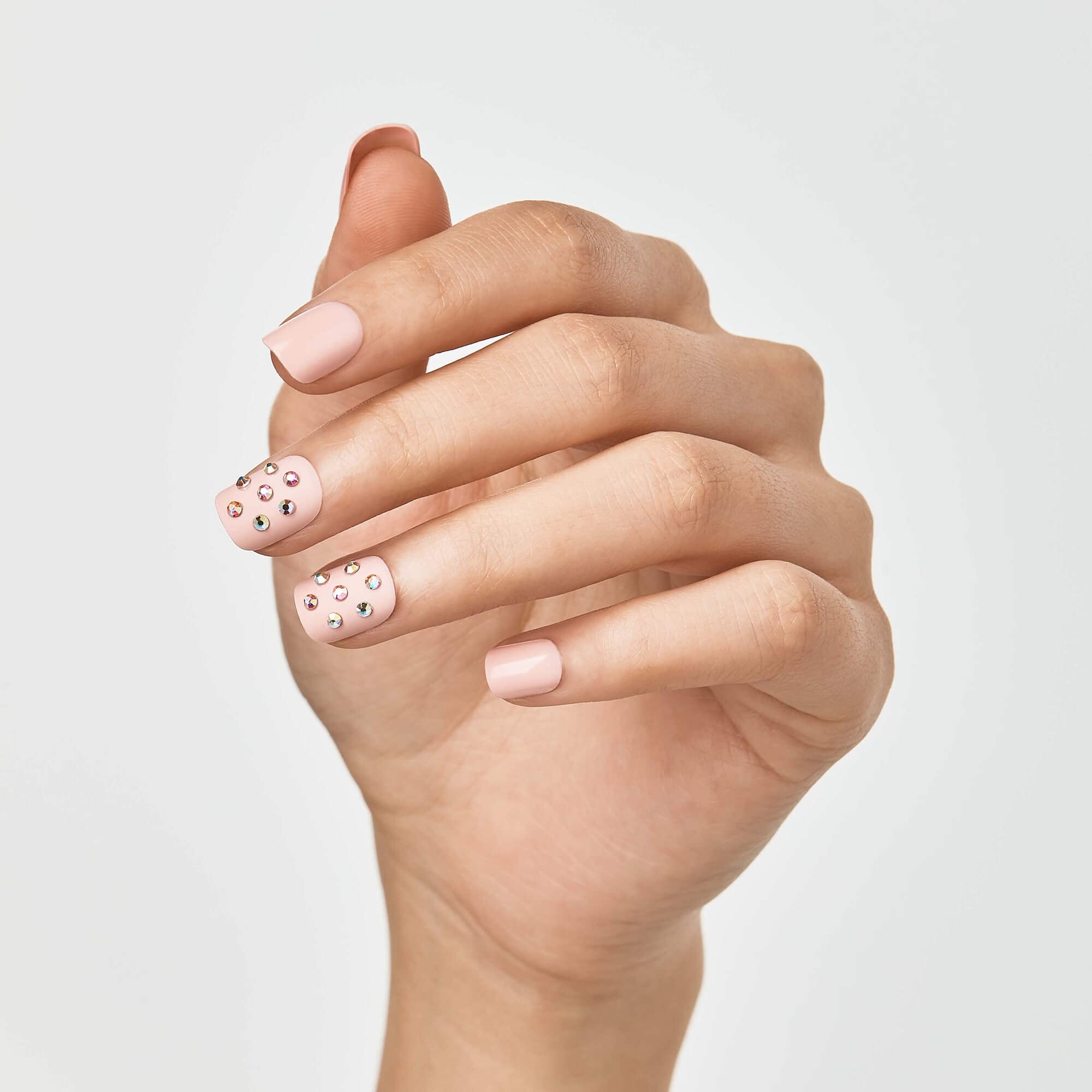 KISS imPRESS Color Press-on Manicure - Pink with crystals