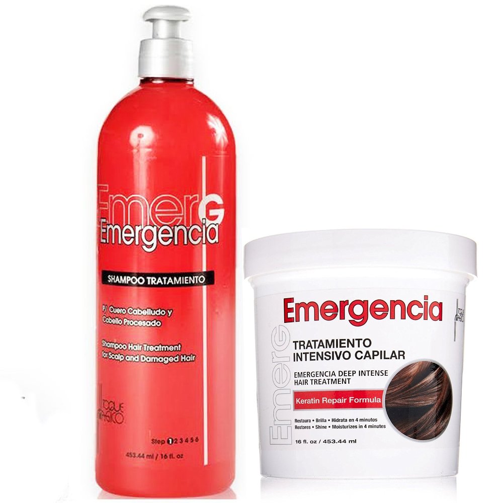 Toque Magico Emergencia Set Deep Intensive Hair Treatment & Shampoo 16oz