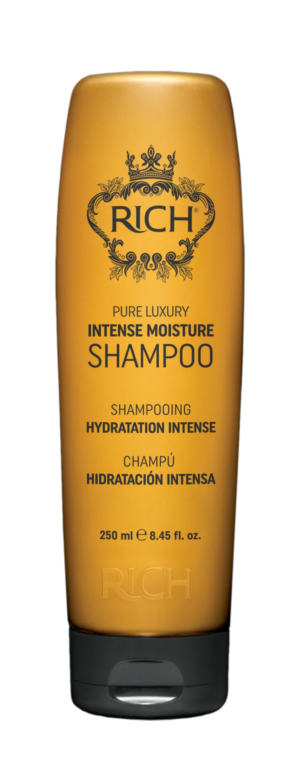 RICH Pure Luxury Intense Moisture Shampoo with Marula Oil & Cherry Blossom Extract for All Hair Types - Smoothing & Hydrating - Prevents Breakage, Heat Damage & Frizz - 8.45 Fl Oz.