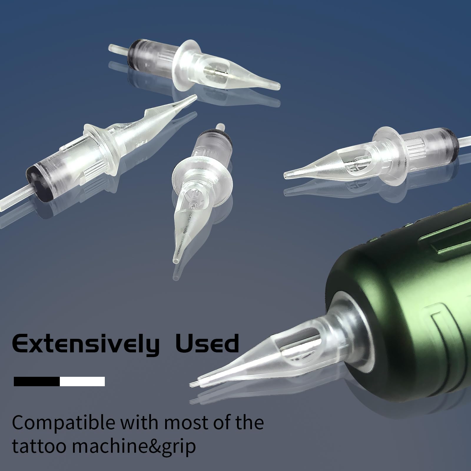 BIGWASP 50pcs Assorted Disposable Cartridge Tattoo Needles Round Liner Mixed 3RL 5RL 7RL 9RL 11RL (50pcs #10 Bugpin RL)