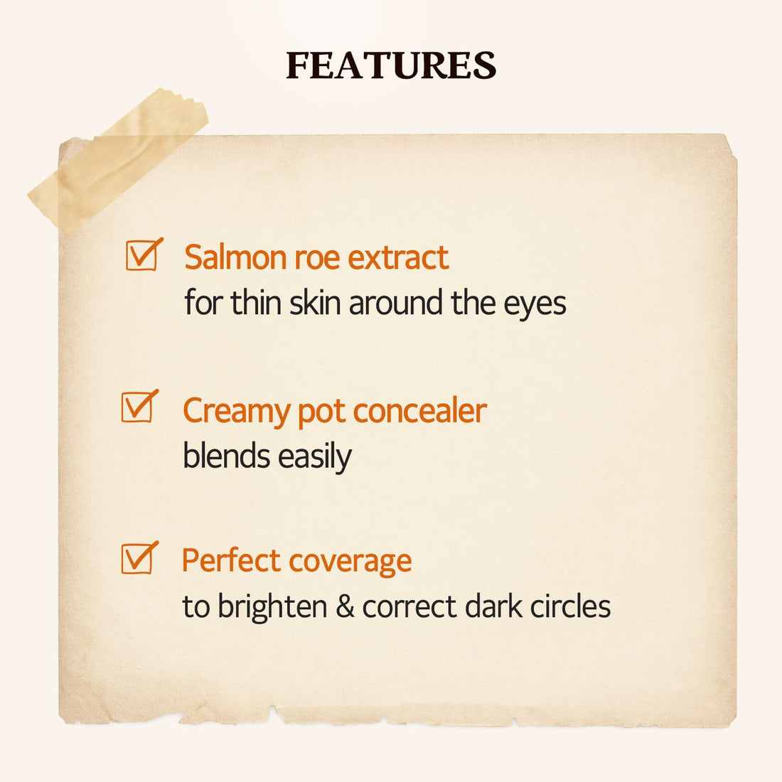 SKINFOOD Salmon Dark Circle Concealer Cream - Under Eye Concealer for Dark Spots and Wrinkles - Full Coverage - 0.35 Oz/10 g (Salmon Beige)