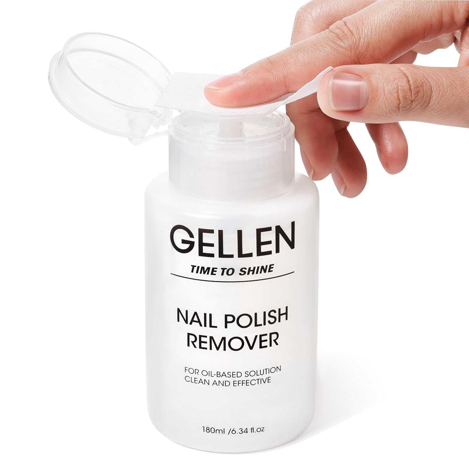 Gellen Nail Polish Remover, Non Acetone Nail Polish Remover for Quick Dry Nail Polishes, Gentle Polish Remover Pump, Ultra-Powerful Clear Fingernail Polish Remover, 6.09 Fl Oz
