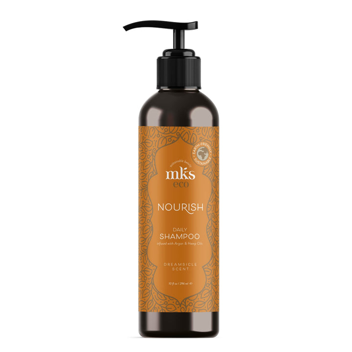MKS eco X Nourish Shampoo, Dreamsicle - 10 fl oz - Cleanses, Strengthens & Repairs - Ideal for Fine Hair, Safe for Color Treated Hair - Moroccan Argan Oil, Hemp Seed Oil - Vegan, Cruelty Free