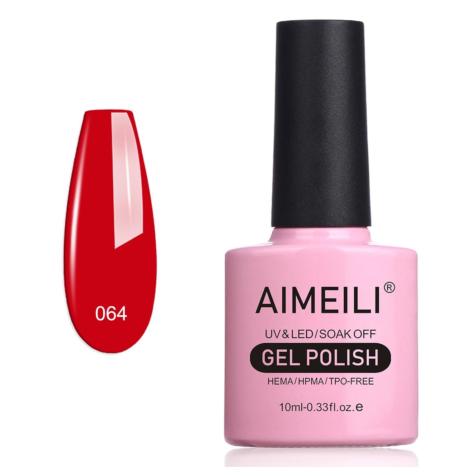 Aimeili Soak Off Uv Led Gel Nail Polish Pillar Box Red (064) 10ml