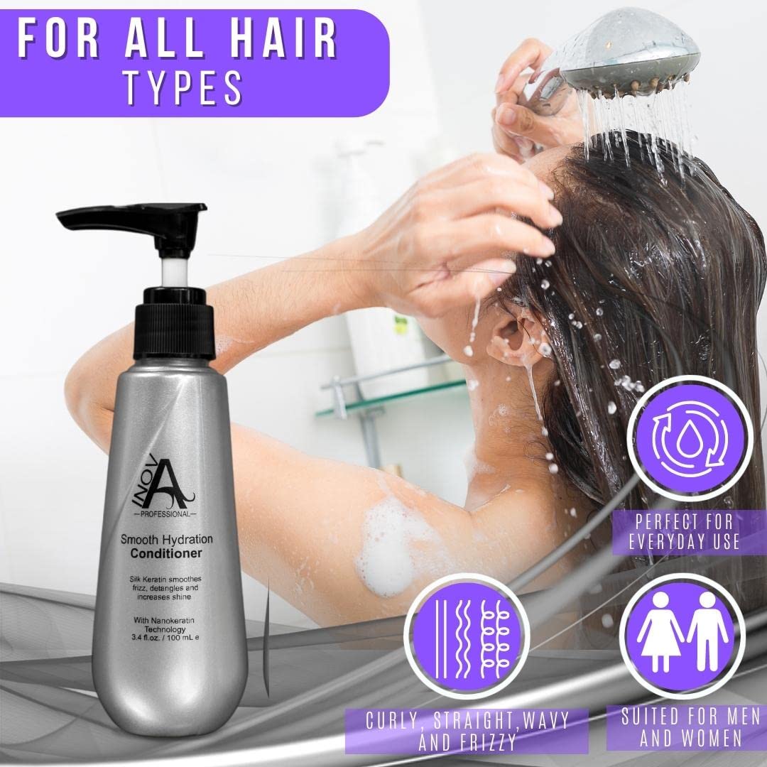 Inova Professional Silk Keratin Smooth Hydration Conditioner (11 Oz), white