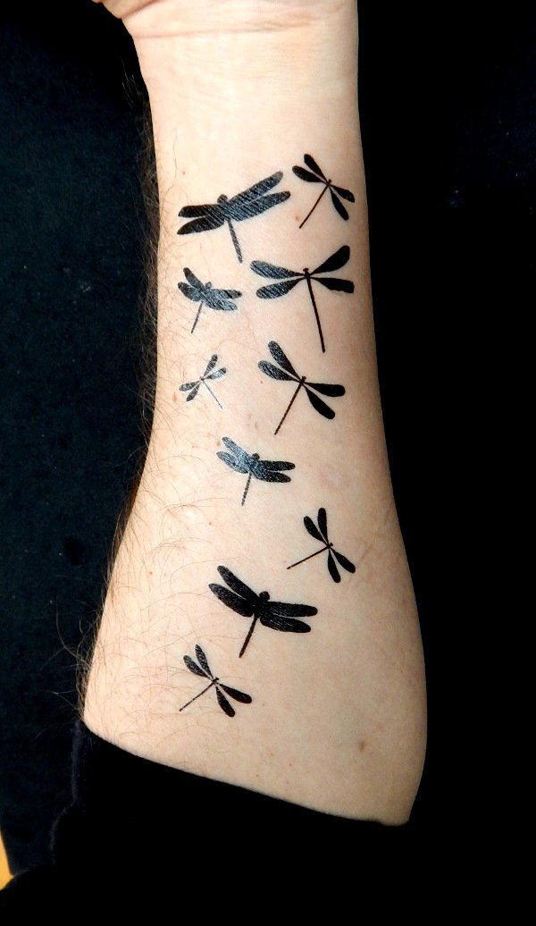 Premium Dragonfly & Butterfly Black Silhouette Tattoo Tattoos