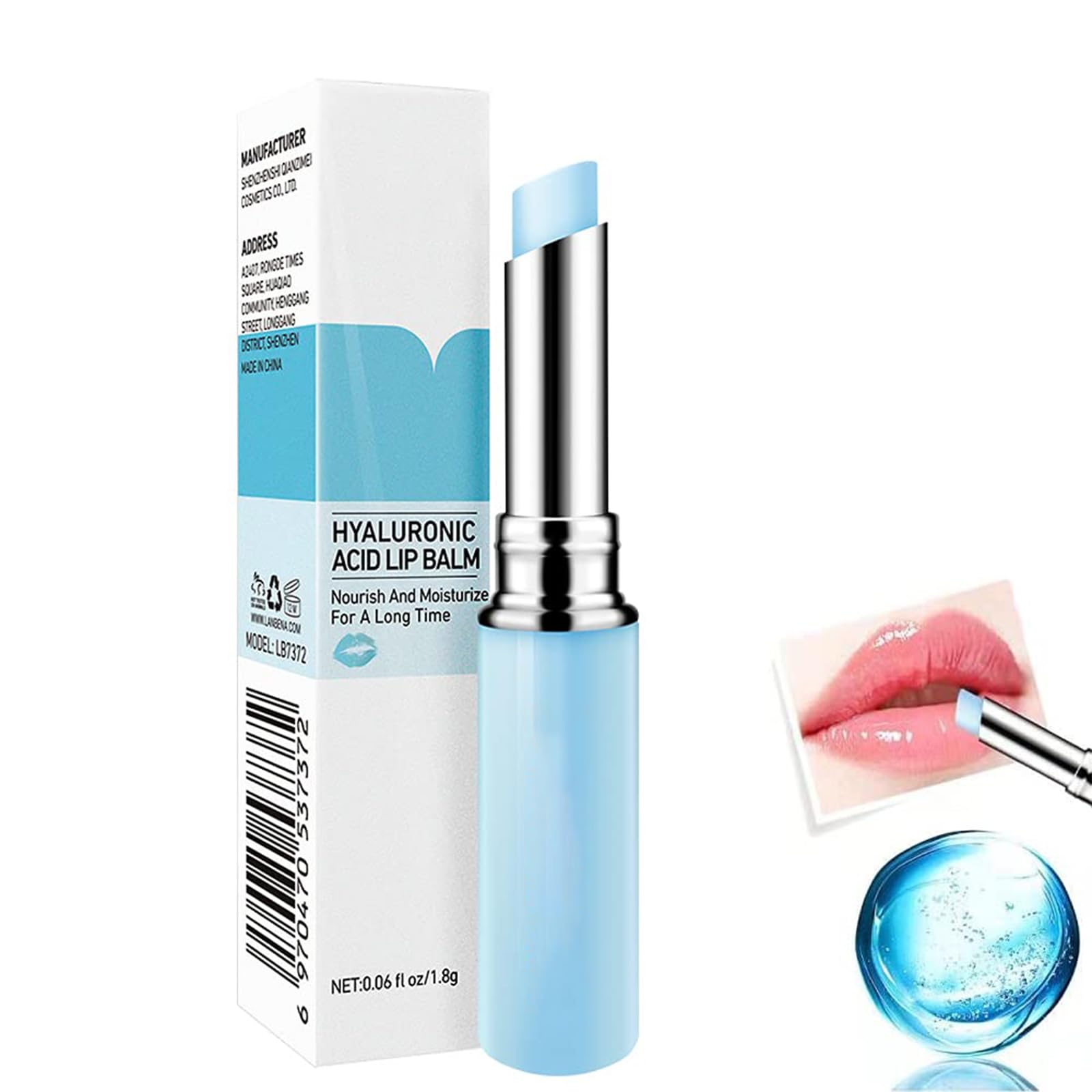 Hyaluronic Acid Lip Balm Long-lasting Moisturizing Nourishing Lips Reduce Fine Lines Relieve Dryness Protect Lip Skin Natural Extract Lip Balm (New Packing) (Hyaluronic acid)