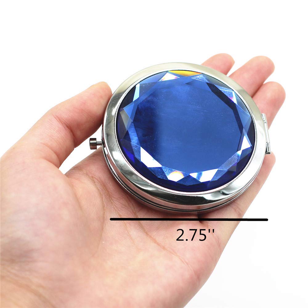 TANG SONG 12Pcs Different Colors Double Compact Cosmetic Makeup Round Pocket Purse Magnification Jewel Mirror