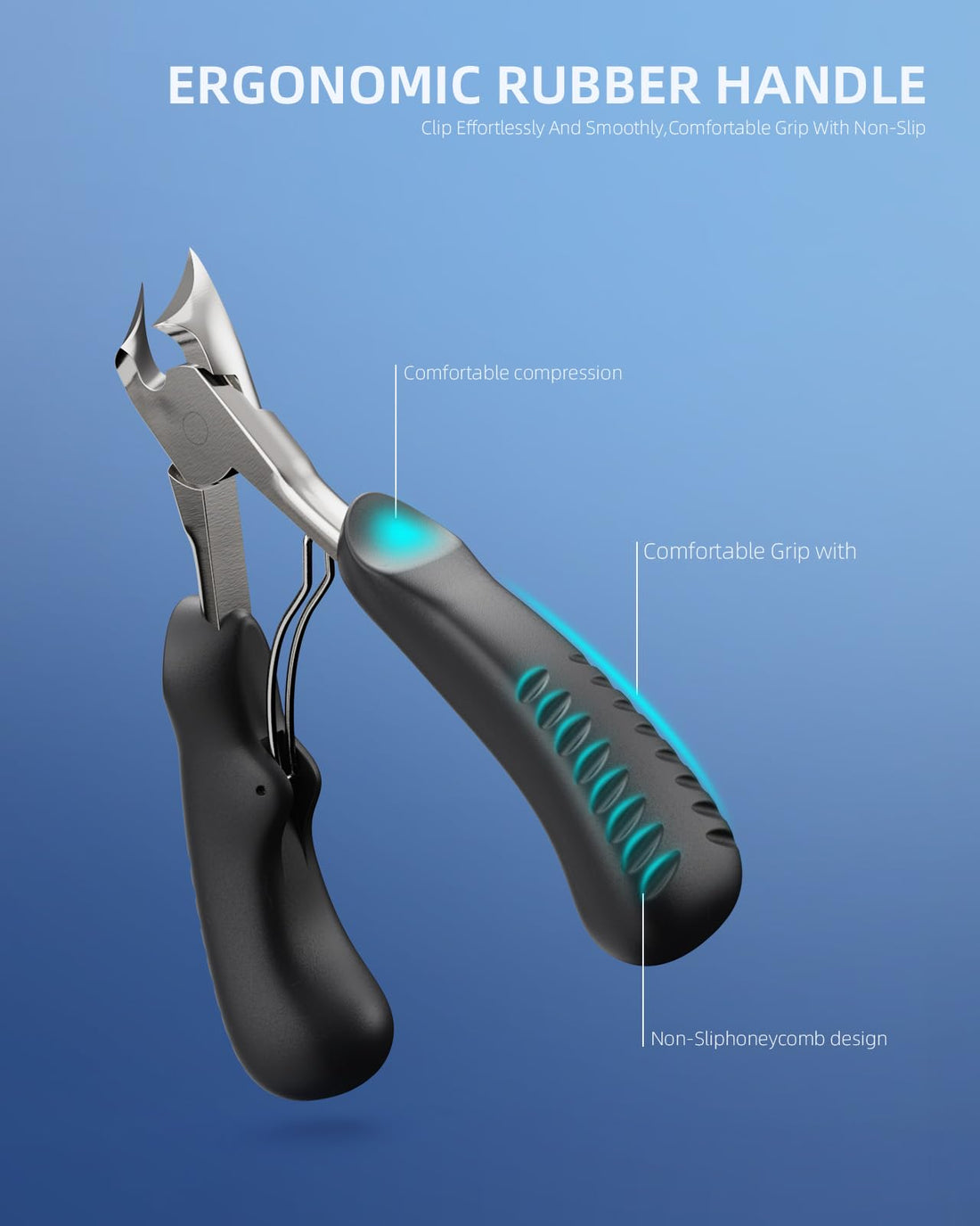 Kaasage Professional Toenail Clippers | Treatment Thick or Ingrown Toe Nails, Heavy Duty Soft Grip Podiatrist Tool For Men & Seniors | Use for Family and Medical (KMP1)