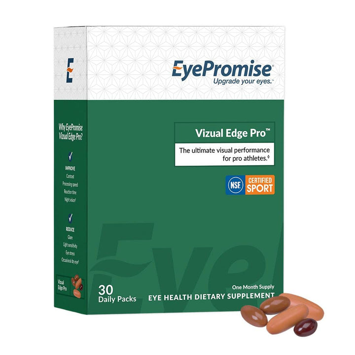 EyePromise Vizual Edge Pro Performance Eye Vitamin - 30-Day Supply Single Serving Packets - NSF Certified for Sports