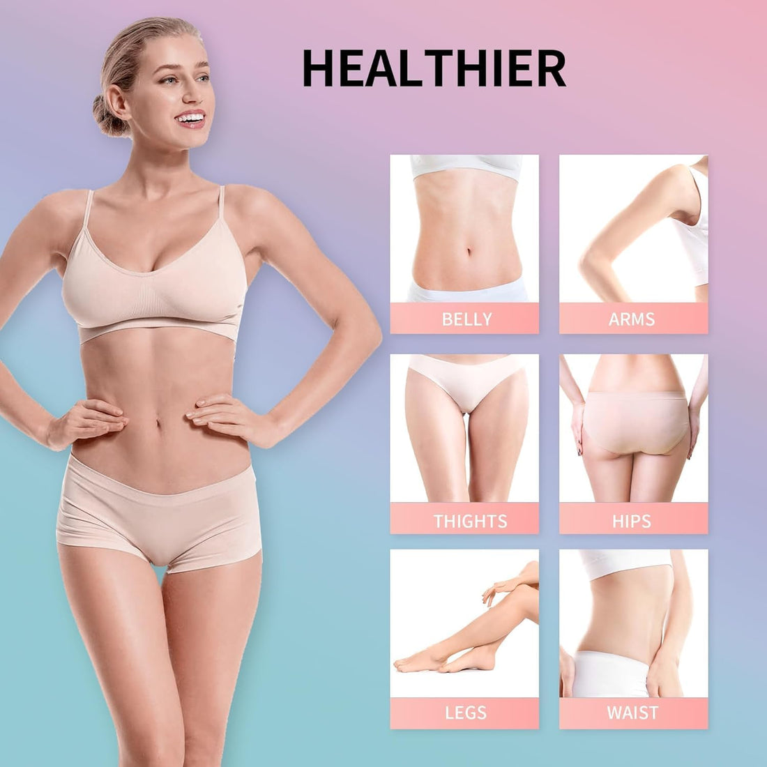 B Flat Belly Firming Cream - Stomach Cellulite Firming Cream, Thighs & Butt, Moisturizing Lotion, 4 Fl Oz