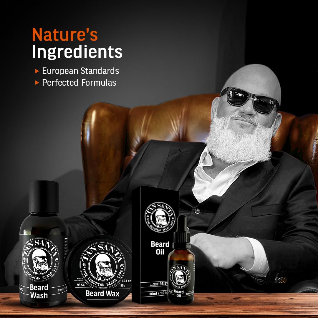Tan Santa Beard Wash with Natural Moisturizers and Bergamot oil - Beard Wash for the Modern Man