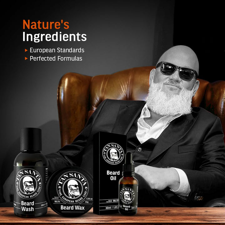 Tan Santa Beard Wash with Natural Moisturizers and Bergamot oil - Beard Wash for the Modern Man