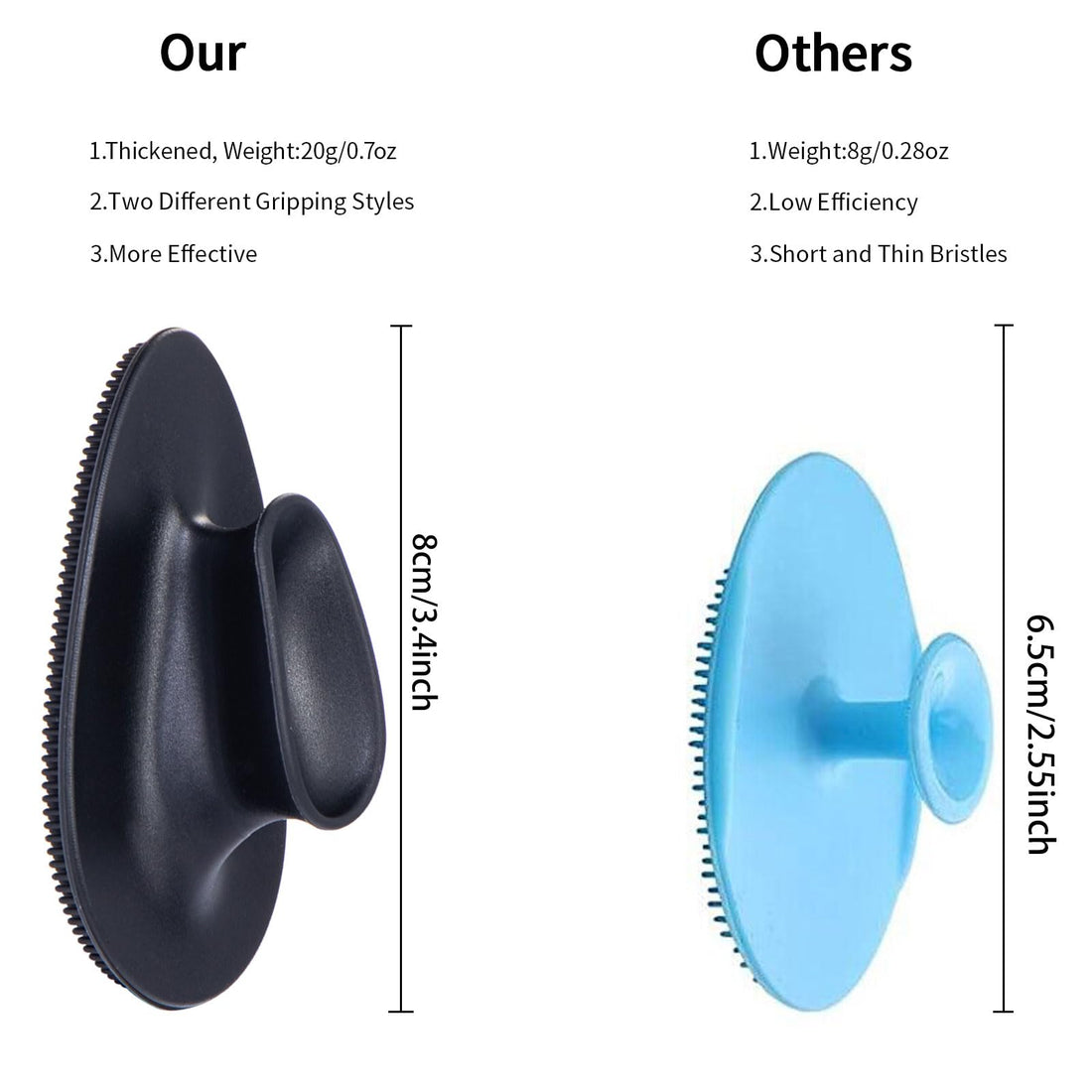 4 Pack Silicone Face Scrubber, Beomeen Facial Cleansing Brush Soft Silicone Facial Exfoliation and Massage Brush Blackhead Scrubber for Men and Women (Black)