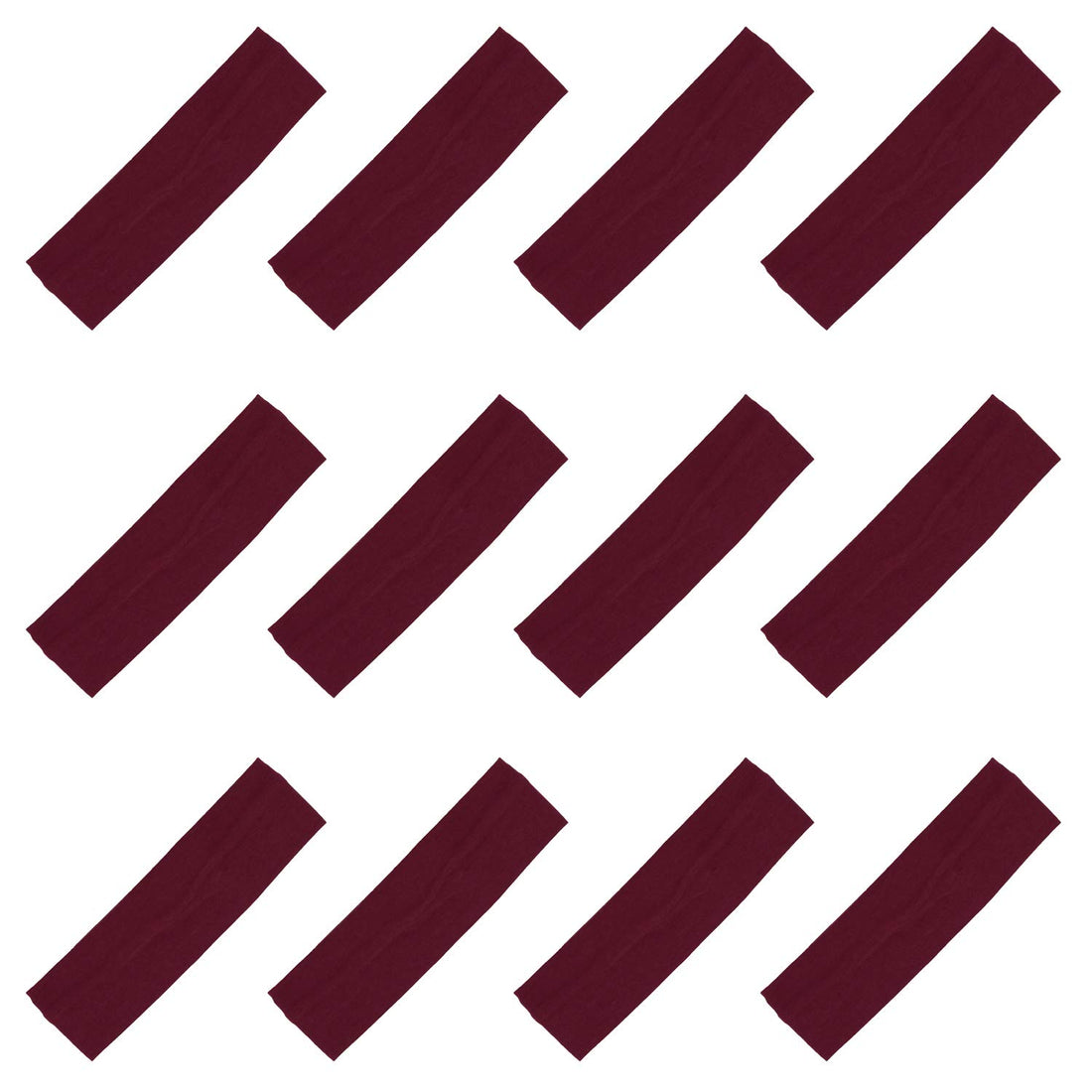 Kenz Laurenz Soft and Stretchy Elastic Cotton Headbands, (Pack of 12) - Maroon