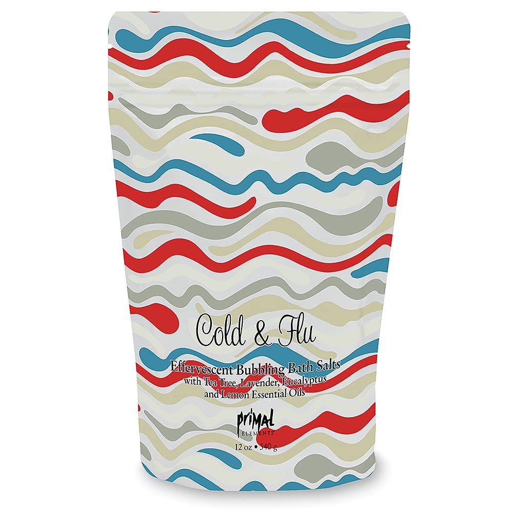 Primal Elements Bubbling Bath Salts, Cold and Flu, 12 Ounce