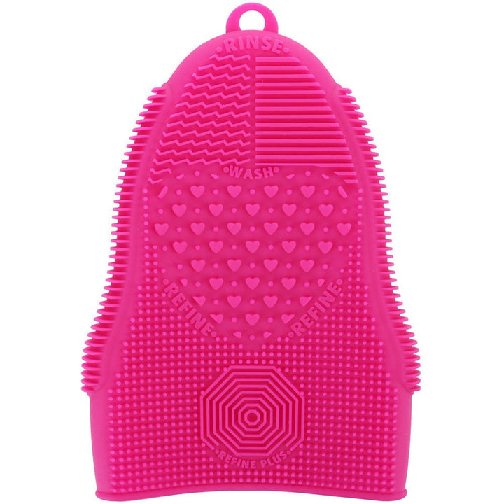 Pink (Rose Red) : ScivoKaval Makeup Brush Cleaner Glove Mat Mitt, Silicone Cosmetic Cleaning Scrubber Tool, Face Brush and Eye Brush Washing Pad, Pink (Rose Red)