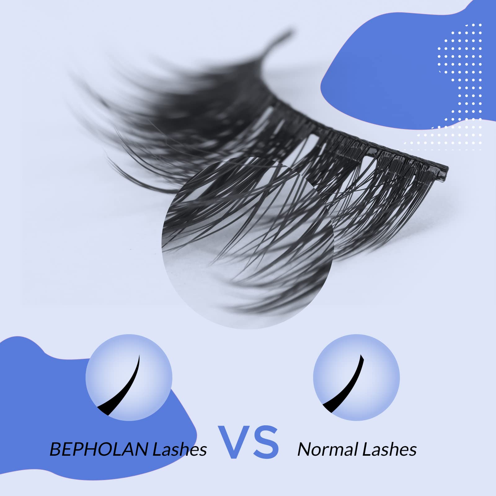 Lashes Natural Look False Eyelashes - Bepholan Fake Eyelashes 3D Super Fluffy False Lashes Black Band Wispy Lashes 3-Pack Faux Mink Lashes,XMZ21-3