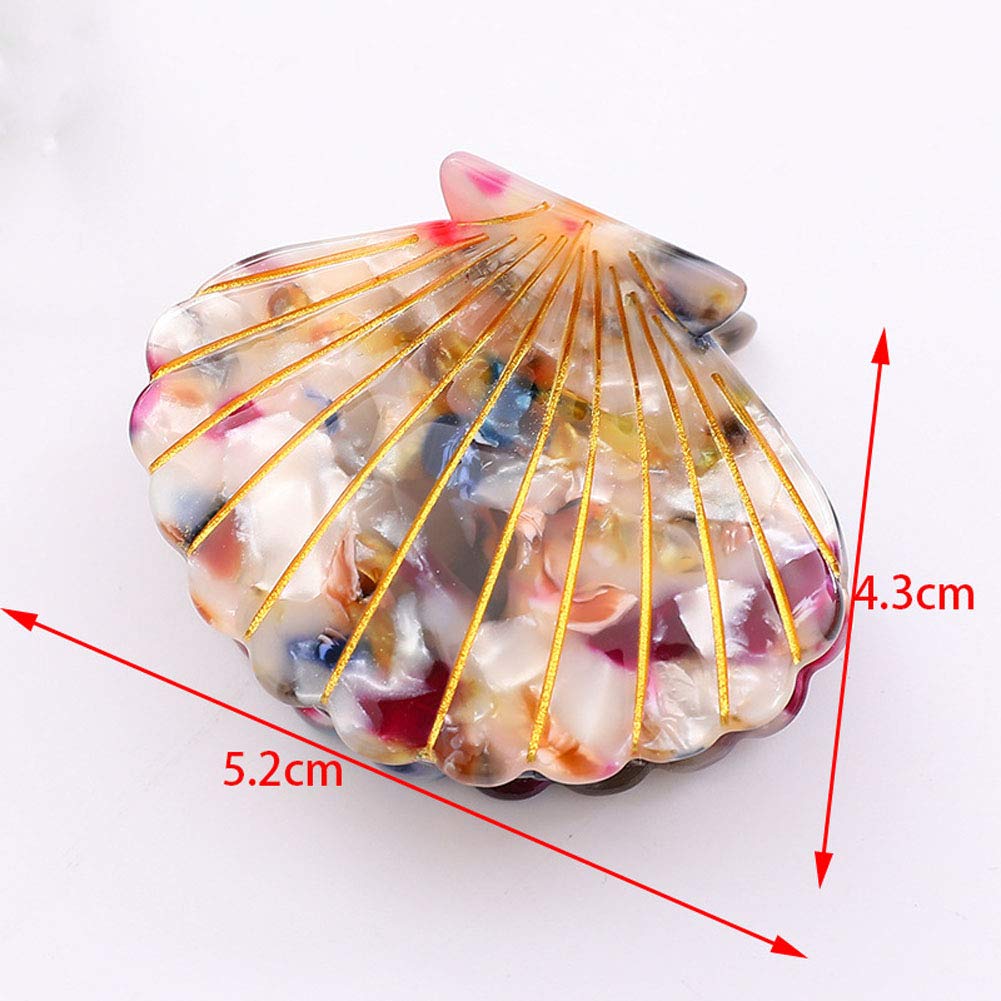 Shell Jaw Clip Hair Claw Clip Clamps Resin Hair Clips Marble Pattern Hairpins Hair Accessories for women Styling Hairdressing (Colorful)