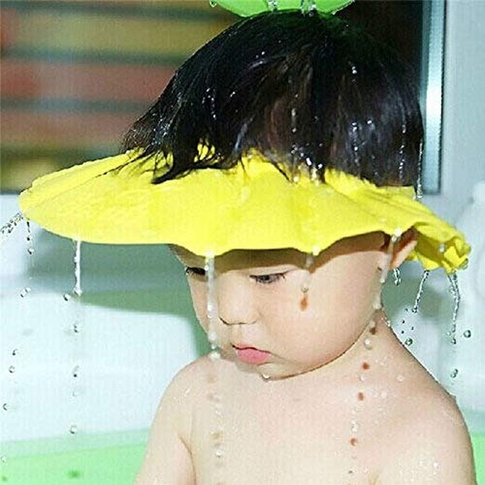 SWARG Baby Safe Shampoo Shower Bathing Protection Soft Shower Cap Hat Wash Hair Shield for Children Kids to Keep The Water Out of Their Eyes & Face