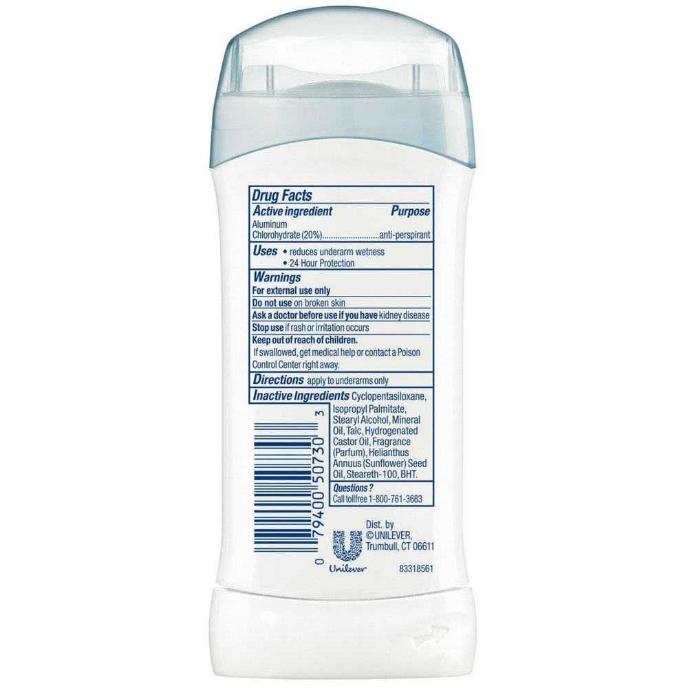 Dove Invisible Solid Deodorant, Original Clean - 2.6 oz - 3 pk