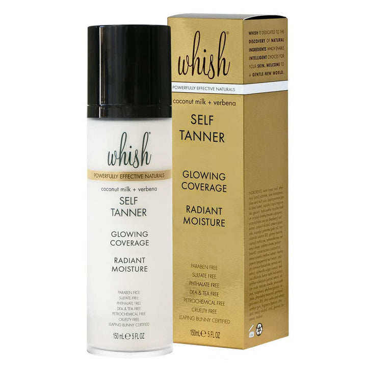 Whish - Coconut Milk Self Tanner - Streak Free Coverage - Radiant Hydration - Natural Tan Look - All Skin Tones -5 oz