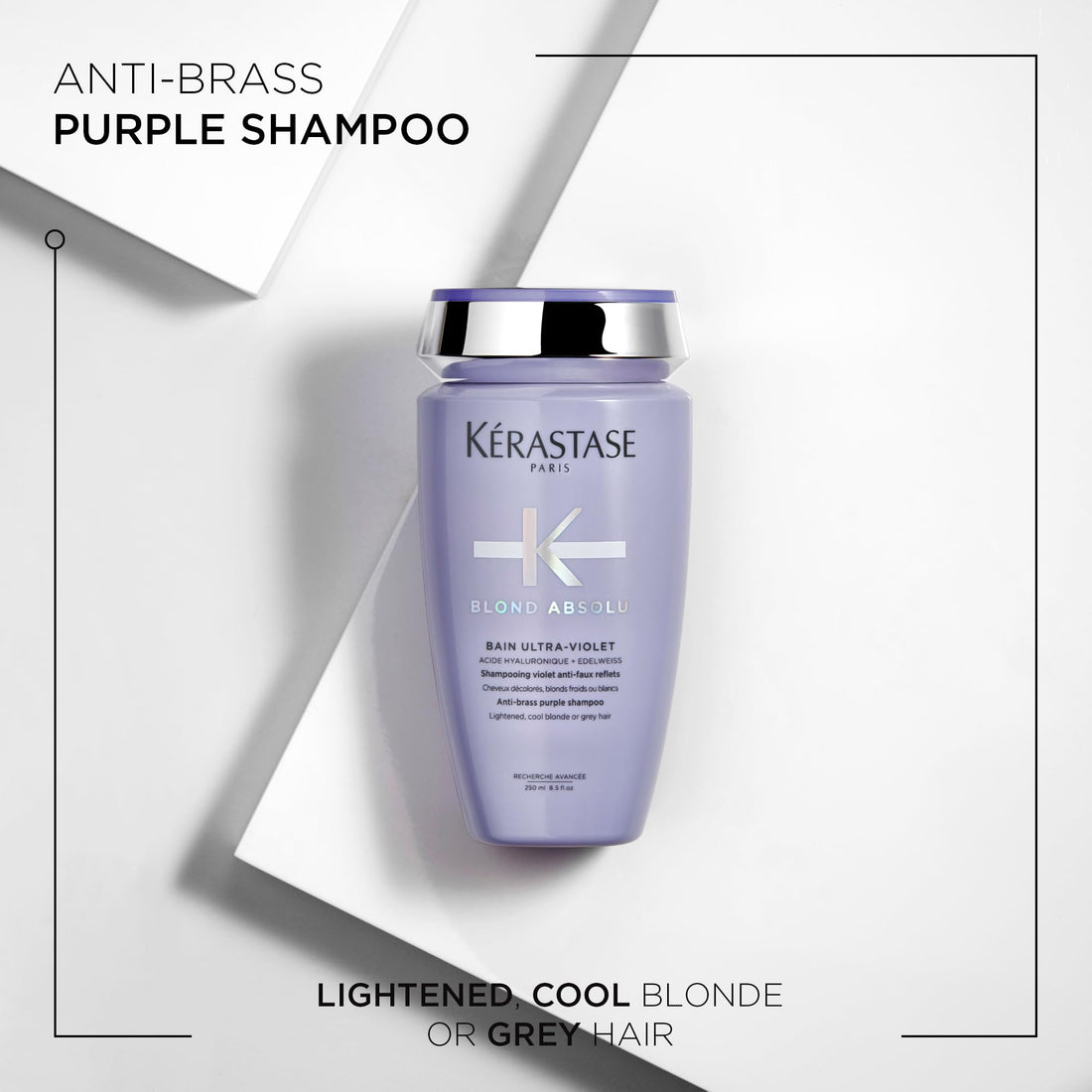 Kerastase Blond Absolu Anti-Brass Shampoo & Hydating Conditioner Set For Lightened, Highlighted and Grey Hair - Neutralizes Brassy and Yellow Undertones With Hyaluronic Acid