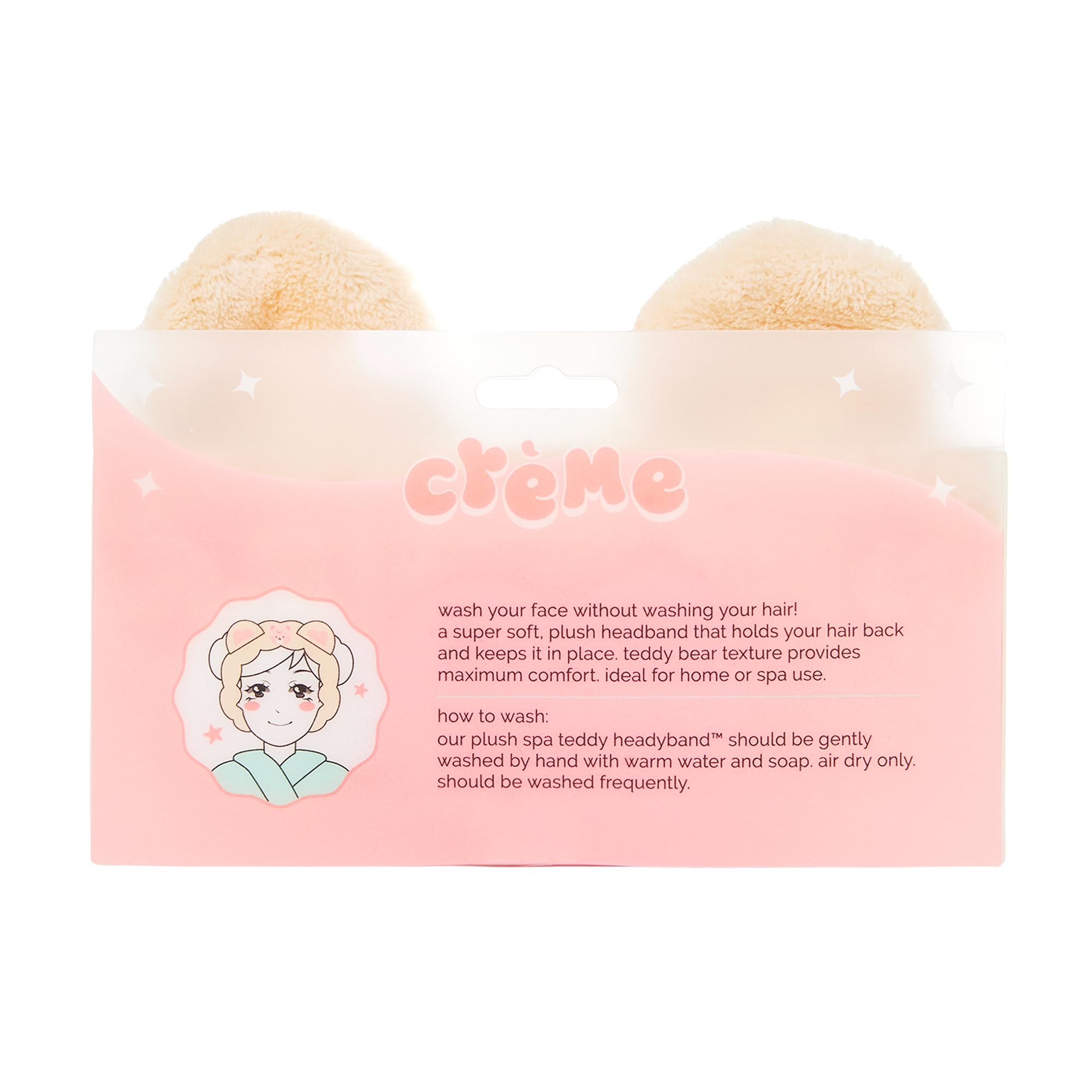 The Crème Shop Boba Bears 3D Teddy Headyband | Spa Headband | Headband for Washing Face | Skincare Headbands | Headbands for Women (Milk Tea Cloud)