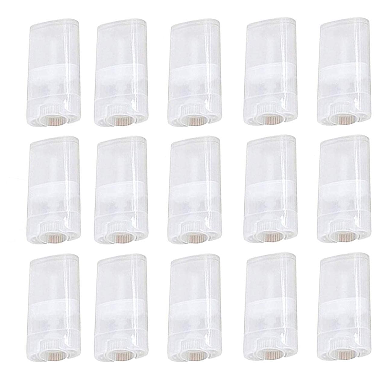 30 Pcs : Healthcom Deodorant Containers New Empty Oval Lip Balm Tubes Clear Plastic Deodorant Container,15ml,30 Pcs,Transparent