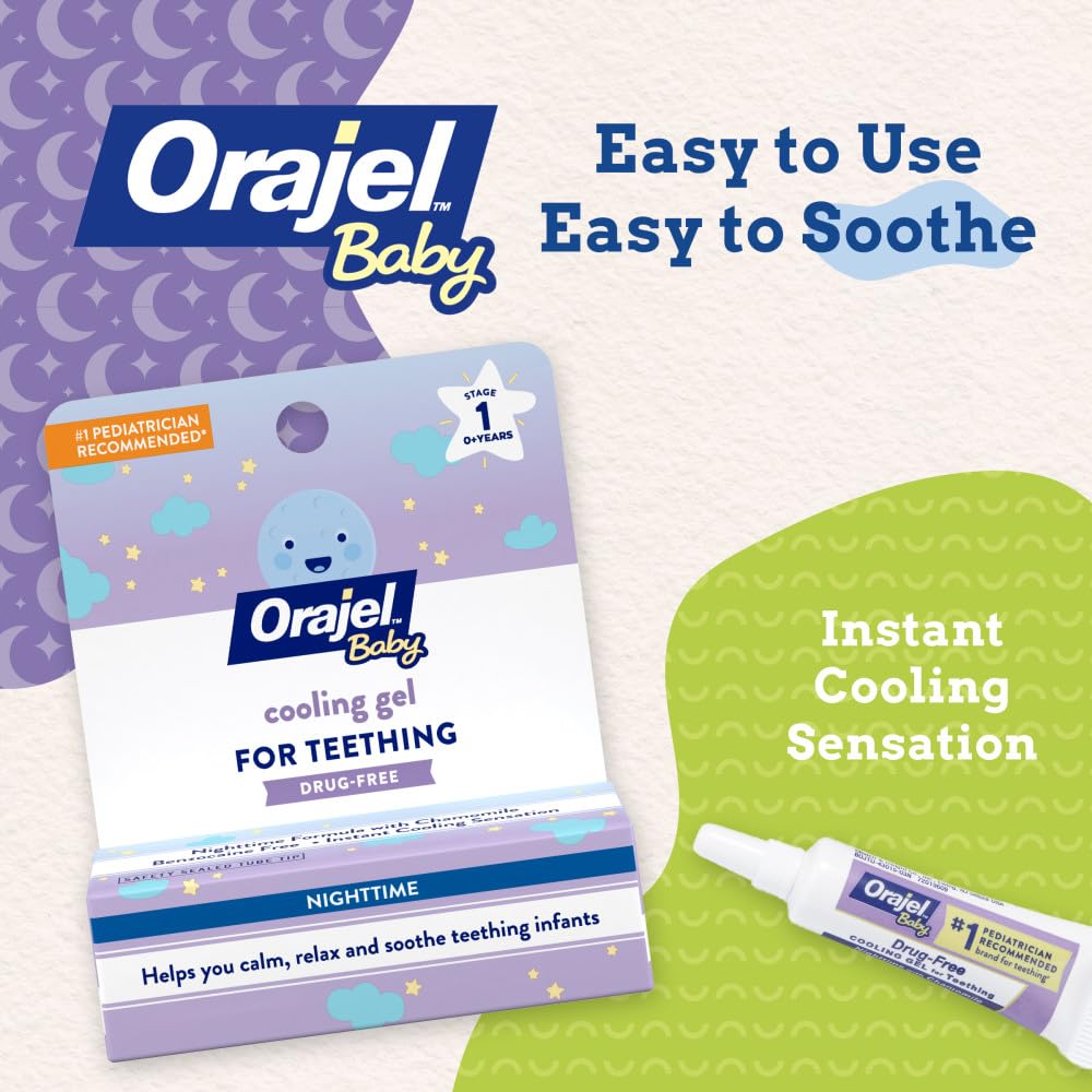 Orajel Non-Medicated Cooling Teething Gel - Nighttime, 0.18oz