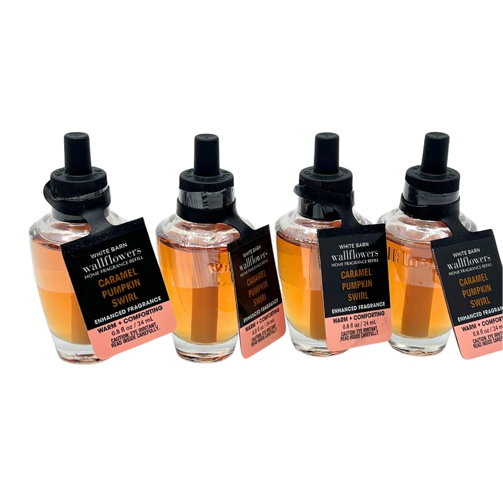 Bath & Body Works Caramel Pumpkin Swirl Wallflowers Fragrance Refill 0.8 oz 4 Pack