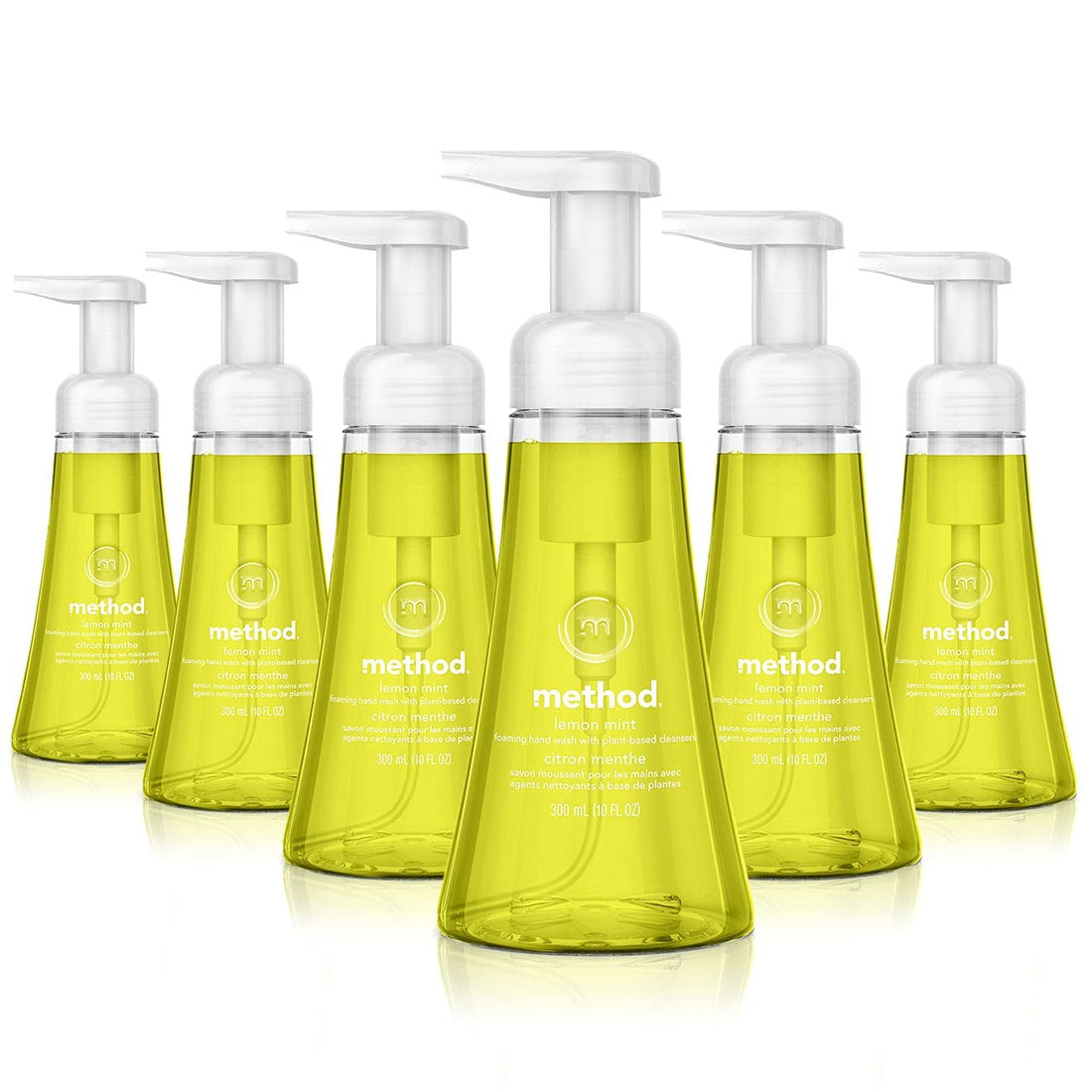 Method Naturally Derived Foaming Hand Wash, Lemon Mint, 10 oz. (Pack of 6)