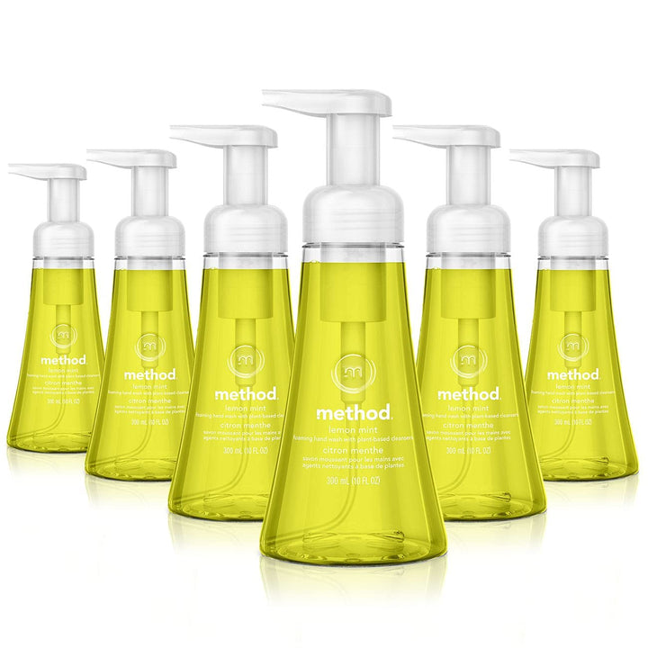 Method Naturally Derived Foaming Hand Wash, Lemon Mint, 10 oz. (Pack of 6)