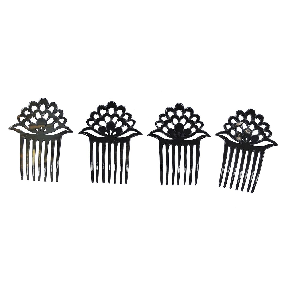 Marycrafts Lotus Flower Buffalo Horn 7 Prongs Hair Fork, Hair Side Comb, Hair Pin, Hair Accessory