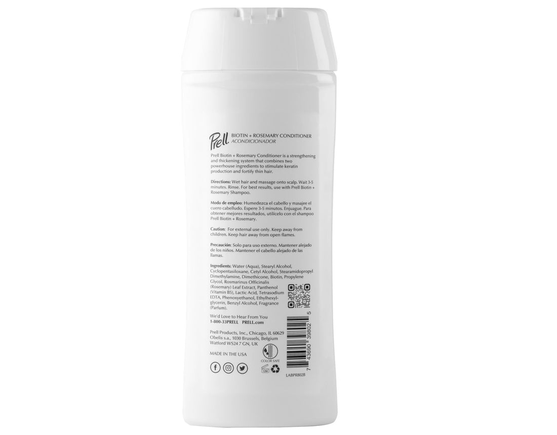 Prell Biotin + Rosemary Strengthens & Thickens Color Safe Shampoo & Conditioner for Fine, Damaged Hair 13.5 fl.oz